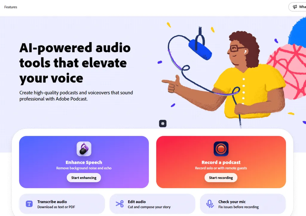Скріншот Adobe Podcast